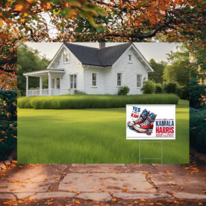 Yes We Kam 2024 Kamala Harris Madam President Cat Yard Sign