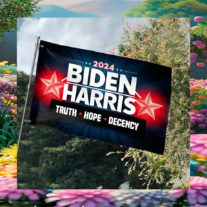 2024 Biden Harris Truth Hope Decency Flag