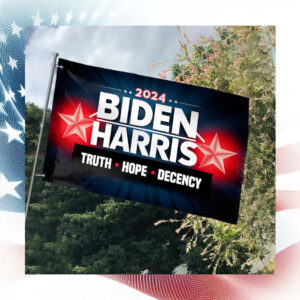 2024 Biden Harris Truth Hope Decency Flags