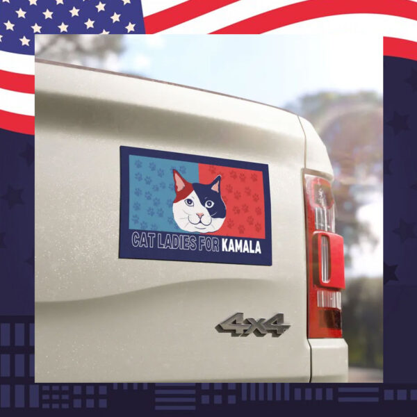 2024 Cat Ladies For Kamala Car Magnets
