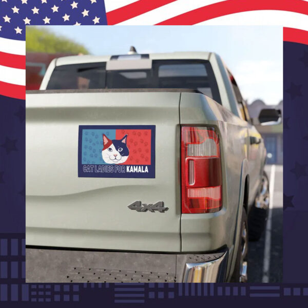 2024 Cat Ladies For Kamala Car Magnets
