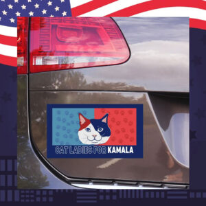2024 Cat Ladies For Kamala Car Magnets