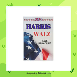 2024 Harris Walz Save Democracy Election Flag