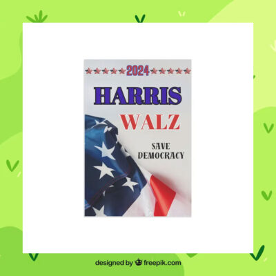 2024 Harris Walz Save Democracy Election Flag
