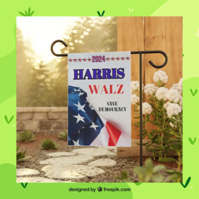 2024 Harris Walz Save Democracy Election Flag