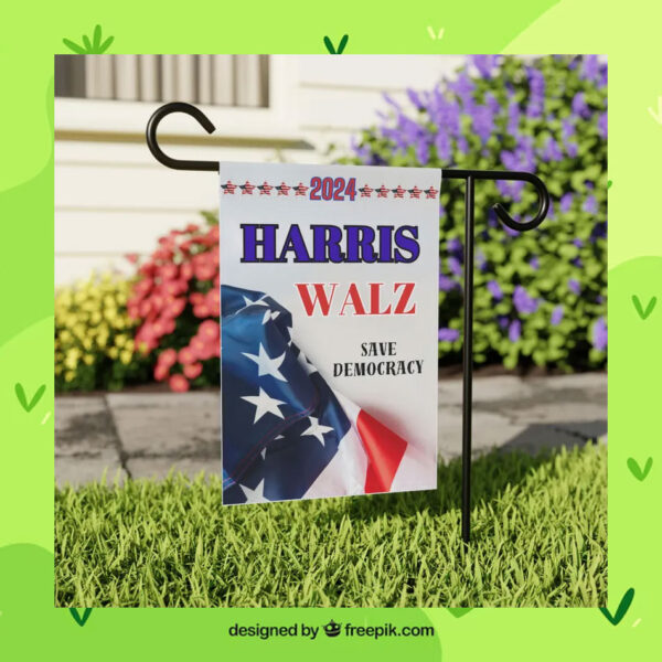 2024 Harris Walz Save Democracy Election Flag
