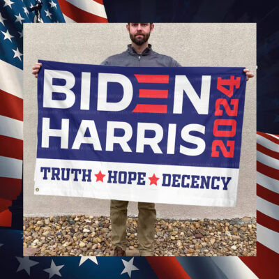 Biden Harris 2024 Truth Hope Decency Flags