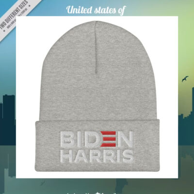 Biden Harris Embroidered Cuffed Beanie Knit Hat