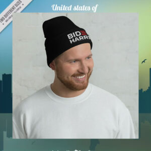 Biden Harris Embroidered Cuffed Beanie Knit Hat