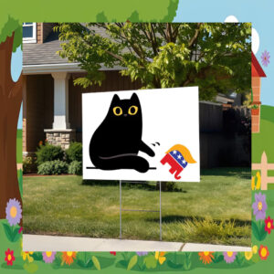 Black Cat Kamala Harris 24 Yard Sign
