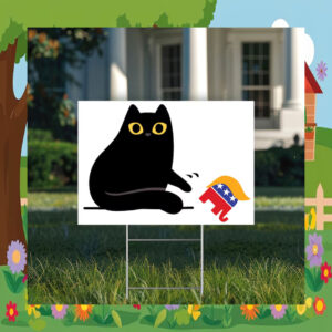 Black Cat Kamala Harris 24 Yard Sign