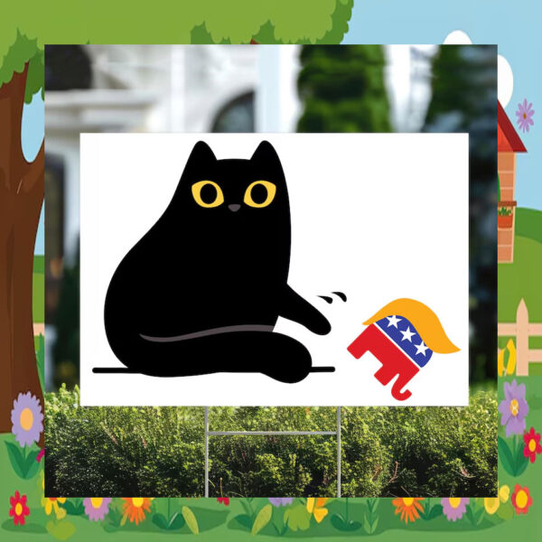 Black Cat Kamala Harris 24 Yard Sign