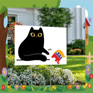 Black Cat Kamala Harris 24 Yard Sign
