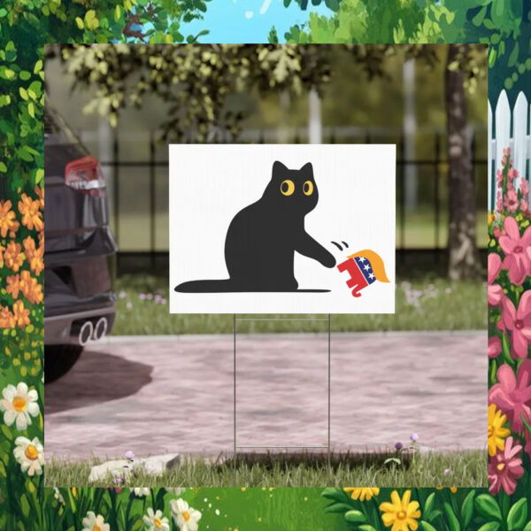 Black Cat Kamala Harris Yard Sign