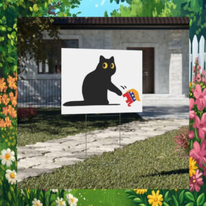 Black Cat Kamala Harris Yard Sign