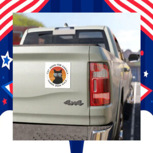 Black Cat Moms For Kamala Harris 2024 Walz Car Magnet