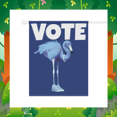 Blue Flamingo Vote Kamala Harris 2024 Flag