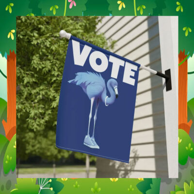Blue Flamingo Vote Kamala Harris 2024 Flag