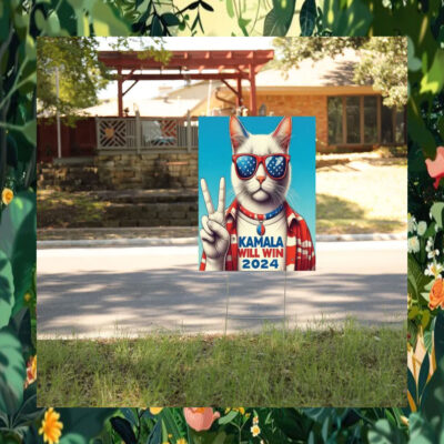 Cat Kamala Will Win 2024 Yard Sign