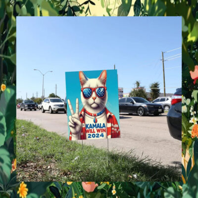 Cat Kamala Will Win 2024 Yard Sign