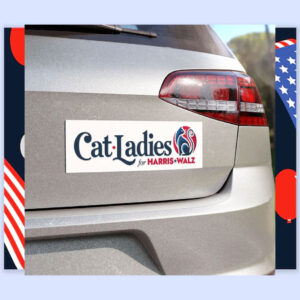 Cat Ladies For Harris Walz 2024 Car Magnet
