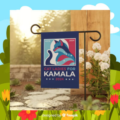 Cat Ladies For Kamala 2024 Flag