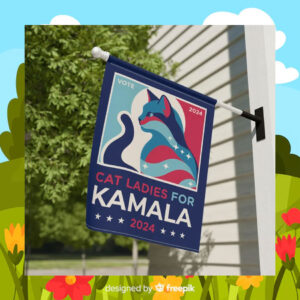 Cat Ladies For Kamala 2024 Flag