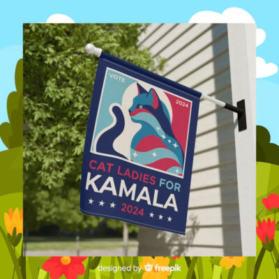 Cat Ladies For Kamala 2024 Flag