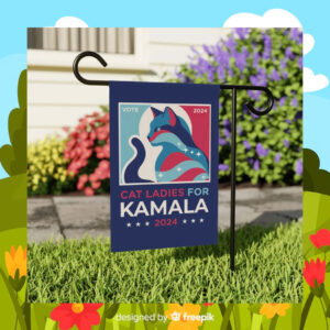 Cat Ladies For Kamala 2024 Flag