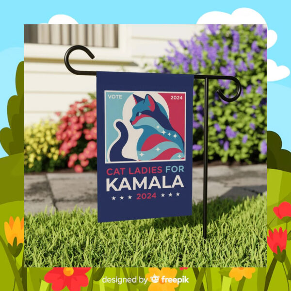 Cat Ladies For Kamala 2024 Flag