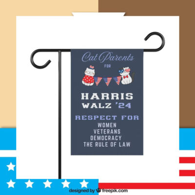 Cat Parents For Harris Walz 24 Respect For Women Veterans Democracy The Rule Of Law Flag