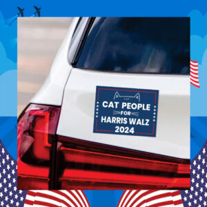 Cat People For Harris Walz 2024 Car Magnet