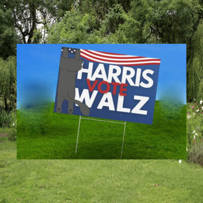 Cat Vote Harris Walz 2024 Yard Sign