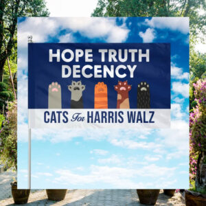 Cats For Harris Walz Hope Truth Decency Flag