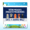 Cats For Harris Walz Voting Prevents Unwated Presidencies Flag