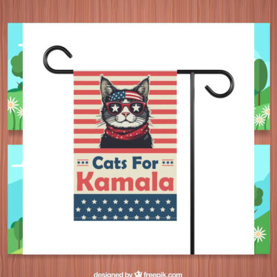 Cats For Kamala 2024 Political Flag