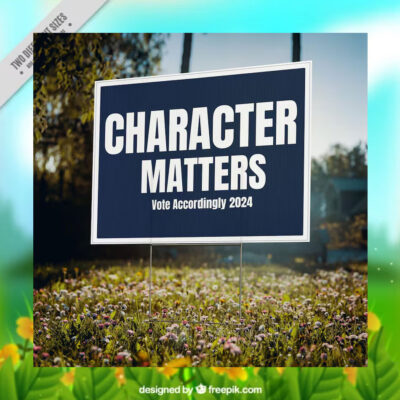 Character Matters Vote Accordingly Kamala Harris Yard Sign