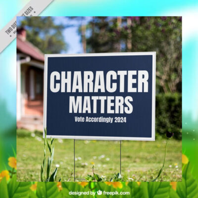 Character Matters Vote Accordingly Kamala Harris Yard Sign