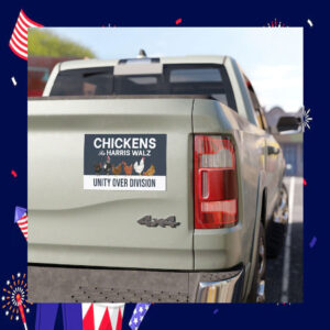 Chickens For Harris Walz Unity Over Division 2024 Car Magnet