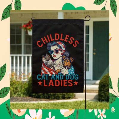 Childless Cat And Dog Ladies For Kamala Harris Flag