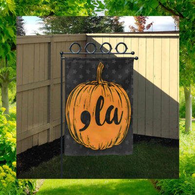 Comma La Harris 2024 Orange Pumpkin Halloween Flag