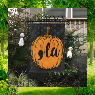 Comma La Harris 2024 Orange Pumpkin Halloween Flag