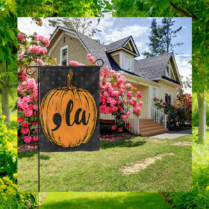 Comma La Harris 2024 Orange Pumpkin Halloween Flag