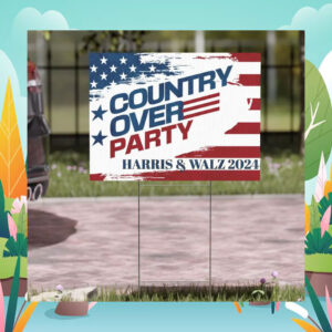 Country Over Party Harris & Walz 24 Yard Signs