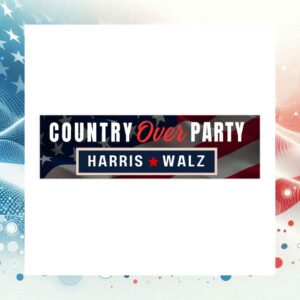 Country Over Party Harris Walz Bumper Sticker
