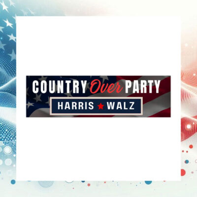 Country Over Party Harris Walz Bumper Sticker
