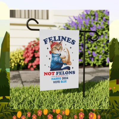 Felines Not Felons Harris 2024 Vote Blue Flags