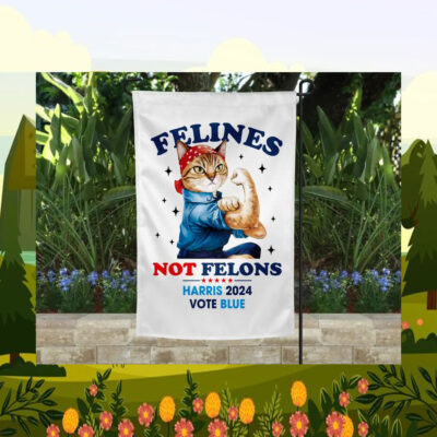 Felines Not Felons Harris 2024 Vote Blue Flags