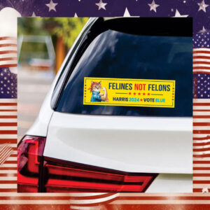 Felines Not Felons Harris 24 Vote Blue Stickers