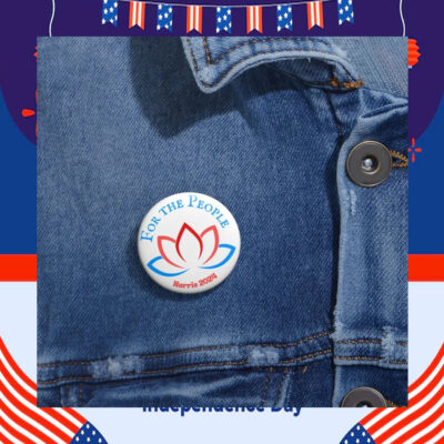For The People Kamala Harris 2024 Lotus Pin Buttons